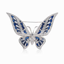 XIHA Bule Enamel Butterfly Brooches for Women Cubic Zirconia Luxury Brooch Pin Men Suit Accessories Broches Jewelry Fashion 2019 2024 - buy cheap