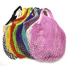 Portable Reusable Grocery Bags for Fruit Vegetable Bag Cotton Mesh String Organizer Handbag Short Handle Net Shopping Bags Tote 2024 - buy cheap