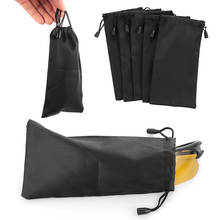 Bolsa de microfibra suave para gafas, estuche de almacenamiento portátil de 18x9cm, color negro, 5/10 Uds. 2024 - compra barato