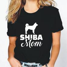 Camiseta estampa de cachorro plus size, camiseta de manga curta para mulheres, de tamanho grande, shiba inu 2024 - compre barato
