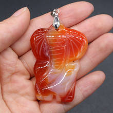Natural Agates Pendants Charms Stone Elephant Shape Pendants DIY for Necklace or Jewelry Making Size 38x50mm 2024 - buy cheap