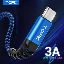 TOPK-Cable USB tipo C AN24 de carga rápida, para Samsung S9, S10, teléfono móvil, Xiaomi redmi note 7, 8 y 10 2024 - compra barato