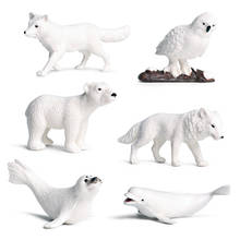 Children's Simulation Mini Animal Model Mini Solid White Whale, Polar Bear, Seal, Arctic Fox, Snow Owl, Marine Animal Toy Model 2024 - buy cheap