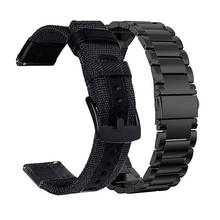 Ремешок нейлоновый спортивный для Samsung Galaxy Watch 3, металлический браслет для Active 2 41 мм 45 мм 40 мм 44 мм Gear S3 Band 22 мм 20 мм для Amazfit GTR 2024 - купить недорого