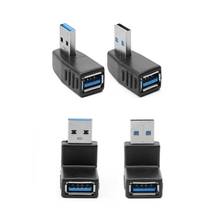 Переходник USB 3,0 штекер-гнездо под углом 90 градусов, переходник с левым/правым углом/углом вверх/вниз 2024 - купить недорого