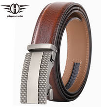 Black Gray Brown Belt Male Men's Belt Genuine Leather Strap Luxury Brand Automatic Buckle Belts For Men cinturon hombre B428 2024 - buy cheap