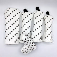 Cubiertas de cabeza de Golf con remaches negros, juego completo de cubiertas de Putter híbrido, Fairway, Wood, mascota de 2 colores, regalo de novedad 2024 - compra barato
