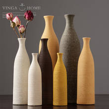 Vaso de cerâmica com flores secas nórdicas, enfeite de arte de mesa para sala de estar, simples e decoração 2024 - compre barato