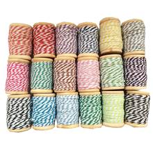 5pcs/lot 32 kinds color choose 12ply thick cotton Bakers twine (11yards/wooden reel )for gift packing, wedding, party 2024 - buy cheap