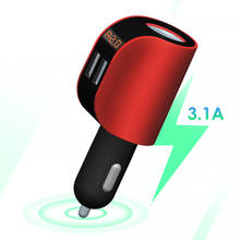 Car Charger Adapter 3.1A Dual USB Car Charger Car Cigarette Lighter Fast Charging Phone Chargers With Display Dropshipping New 2024 - buy cheap