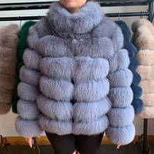 2020 NEW Natural Short Real Fox Fur Coat For Women With Stand Collar Thick Warm Winter Genuine Fox Fur Jacket High Quality Fur 2024 - buy cheap