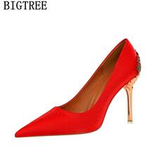 Bigtree Woman Shoes 2022 Luxury Brand Sexy Heels Pumps Women Shoes Stiletto Heels Black High Heels Bridal Shoes Chaussure Femme 2024 - buy cheap