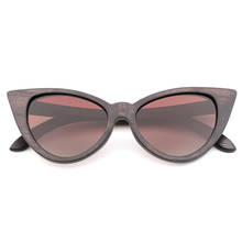 Gafas de sol polarizadas de madera de bambú para hombre y mujer, lentes de sol Vintage de ojo de gato negro, gradiente, UV400 2024 - compra barato