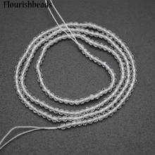 Wholesale Faceted 2mm Natural Crystal Quartz Diamond Cutting Stone Round Loose Beads 2024 - buy cheap