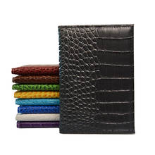 Fashion Solid Candy Color Crocodile Grain Passport Holder White PU Leather No letters Blank Passport Cover 2024 - buy cheap