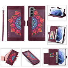 Mandala Flower Flip Leather Wallet Phone Case For Samsung S21 Ultra S20 FE Note 20 10 + 9 8 S10 S9 S8 Plus S7 Edge A51 A71 A72 2024 - buy cheap