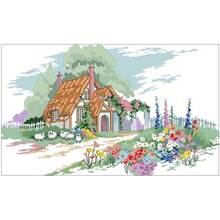 Hollyhock Cottage patterns counted 11CT 14CT 18CT DIY Cross Stitch Sets wholesale Cross-stitch Kits Embroidery Needlework 2024 - buy cheap