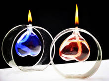 Lâmpada de vidro a óleo para casamento, 1 peça, presente de casamento, atmosfera amor, lâmpada transparente artesanal, decoração sem querosene 139 2024 - compre barato