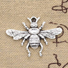 Pingentes de abelha hornet, 8 peças, abelha mel, folha de abelha, 32x24mm, cor prateada antiga, faça você mesmo, jóias tibetanas de busca 2024 - compre barato