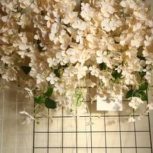 Flores artificiais para decoração de parede, flores de videira em rattan, hortências, festa de casamento, arco de natal 2024 - compre barato