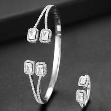 GODKI-Conjunto de 2 anillos y pulseras para mujer, Micro Circonia cúbica completa, pavé, fiesta, boda, Arabia Saudita, Dubai, joyería 2024 - compra barato