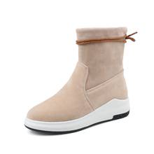 Botas de tacón de gamuza para mujer, zapatos de talla grande 9, 10, 11-13, con manga de encaje 2024 - compra barato