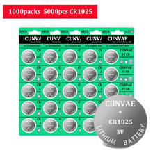 5000PCS/1000PACKS CR1025 3V Lithium Button Battery BR1025 LM1025 DL1025 CR 1025 Coin Cell Batteries For Watch LED Toys 30mAh 2024 - buy cheap