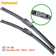 Lâmina de limpador de para-brisa automotivo embutida, 1 par de lâminas de limpador, sem moldura, para hyundai i30 2012-2016 2024 - compre barato