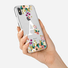 Заказной цветочный венок рамка стильная девушка инициалы Алфавит чехол для телефона для iPhone XS Max X XR 11 Pro Max 8 8Plus X 7 7Plus Мягкий ТПУ 2024 - купить недорого