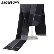 Men Black Scarf Fashion Lattice Grey Winter Cashmere Scarves Grid Spinning Splice Tassel Warm Neckerchief Dad Blanket Cashmere 2024 - buy cheap