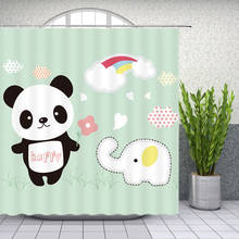 Cartoon Animal Shower Curtains Hand Painted Panda Dog Owl Cute Creative Kids Bathroom Decor Waterproof Polyester Fabric Curtain 2024 - buy cheap