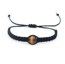 Natural 10mm Lava Stone Tiger Eye Stone Reiki Chakra Bracelet Black Rope Thread Braiding Bracelets For Men Women Couples Lovers 2024 - buy cheap