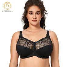 DELIMIRA Women's Full Coverage Plus Size Unlined Wireless Floral Lace Bra 2024 - buy cheap