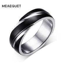 Anéis de aço inoxidável para mulheres e homens, 2 fileiras, joias clássicas de casamento, festa, 6mm de largura 2024 - compre barato
