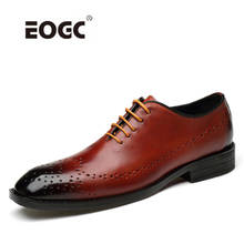 Sapato masculino couro legítimo de alta qualidade, calçado com cadarço, estilo retrô, social, para casamento 2024 - compre barato