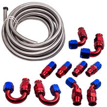 Manguera de combustible de aceite AN-10 -10AN, acero inoxidable trenzado PTFE, 20 pies AN10 + 10 accesorios 2024 - compra barato