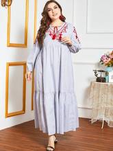 Vestido musulmán Abaya de Ramadán para mujer, Hijab, bordado, Jilbab, Turquía, islámico, marroquí, caftán, Elbise 2024 - compra barato