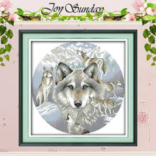 Spirit of the wolf conjunto de ponto cruz de contagem 11 14ct, conjunto de ponto cruz atacado de animais kits de ponto cruz bordado 2024 - compre barato