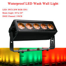 5x20W Waterproof LED RGB 3IN1 Wall Wash Light DMX Sound Led Bar For Indoor and Outdoor Party Wedding Church Disco DJ Stage 2024 - buy cheap