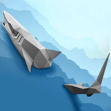 3D DIY Megalodon Бумага модель с принтом акулы, Бумага craf домашний Декор Украшение стены Пазлы Обучающие Детские игрушки «сделай сам»; Подарок на день рождения 2024 - купить недорого