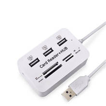 New Portable All In One USB 2.0 Hub 3 Ports With USB Card Reader Hub 2.0 480Mbps Combo For MS/M2/SD/MMC/TF For PC Laptop 2024 - buy cheap