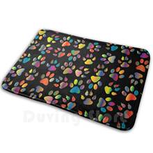 Neon Pawprint On Black Soft Non-Slip Mat Rug 1691 Carpet Cushion Pet Animal Dog Cat Paw Kitten Puppy Puppies Rescue Foster 2024 - buy cheap