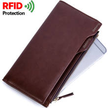 Rfid Blocking Coin Bag Zipper Men Wallets Male Money Purses Luxury Slim Men Long Wallet Theft Protect Dollar Price Men Wallets 2024 - buy cheap