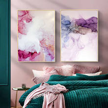 Nordic Colorful Marble Abstract Canvas Paintings Pink and Green Wall Art Picture Posters and Prints for Living Room Home Decor 2024 - купить недорого