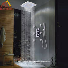 Quyanre-torneira de chuveiro com hidromassagem de led, termostática, 3 vias, banheiro, massagem, spa, misturador, torneira 2024 - compre barato