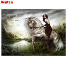 diy 5d diamond painting beauty riding a horse diamond embroidery full square round drill mosaic puzzles gift for the new year 2024 - buy cheap