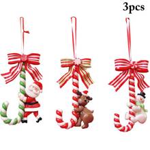 3pcs Christmas Candy Cane Ornament Santa Snowman Xmas Tree Decor Hanging Decor Christmas New Year Supplies 2024 - buy cheap