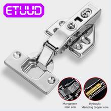 ETUUD 4Pcs Hinge Stainless Steel Cabinet Damper Buffer Soft Close Hydraulic Cabinet Full Half Inset Overlay Door Hinges 2024 - buy cheap