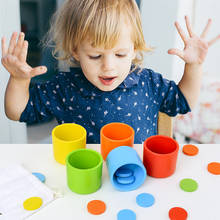 New Montessori Color Classification and Matching Cup Kids Early Educational Toy for Children Baby Wooden Toys Desk Game 2024 - buy cheap