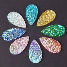BOLIAO 8Pcs 16*29mm Water Drop Shape AB Color Resin Flat Back Glue on Clothes Handmade Art Work Decoration Craft DIY R278 2024 - buy cheap